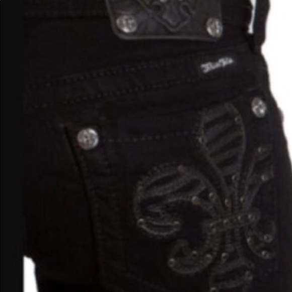 Miss Me Denim - Miss Me Black Fleur de Lis Skinny Jean 31